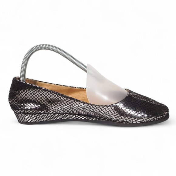 French Sole FS/NY Zeppa Metallic Low Wedge Ballet Flats Women's 8.5 Silver - Picture 7 of 11